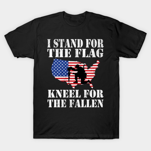 I Stand For The Flag Kneel For The Fallen Memorial Day T-Shirt by ArchmalDesign